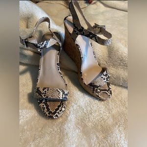 Charles David snake skin pattern wedges